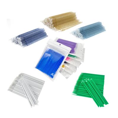 China Lash Microbrush Extension Dental Glitter Eyelash Extension 50 Pcs Lab Cotton Tool Micro Swab Stick Magic Wand Plastic Eyelash Extension Plastic Resin Applicator for sale