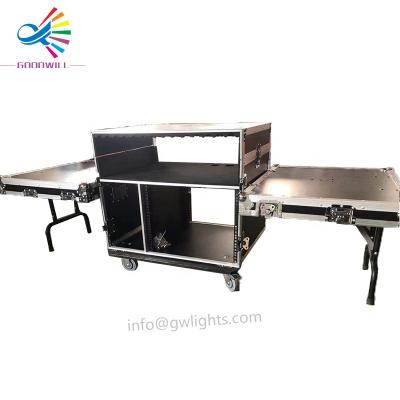 China Goodwill High Quality Double 12U Pattern Portable Fireproof Flight Case Custom Colors for sale