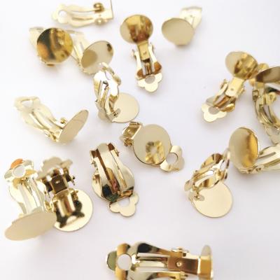 China Not easy to fade 12MM diy jewelry earrings making accessories with one hole ear clip backs nickel free finding clip earring accessories for sale