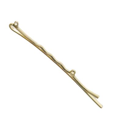 China Not easy to fade wholesale 6.2CM gold color uniterm hairpin, suitable for designers to make creative hair accessories for sale