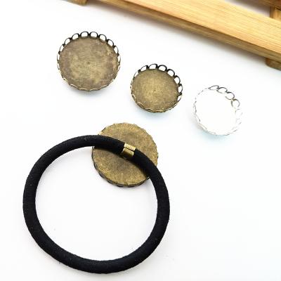 China Fashionable Elastic Hair Band Manufacturers Wholesale Custom Elastic Hair Band Accessories Lace Up Tray Can Be Inlaid With 20-25MM Round Gems With Hairpin Head Rope for sale