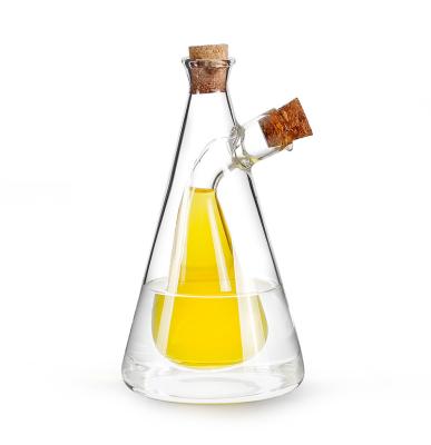 China Sustainable Hot Selling Latest Design Two In One Heat Resistant Glass Oil And Vinegar Bottles for sale