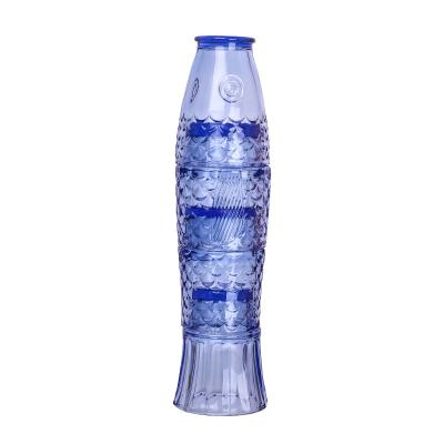 China Stocked Stackable Fish Shape Glass Tumbler Fish Shape Water Cup Set for sale