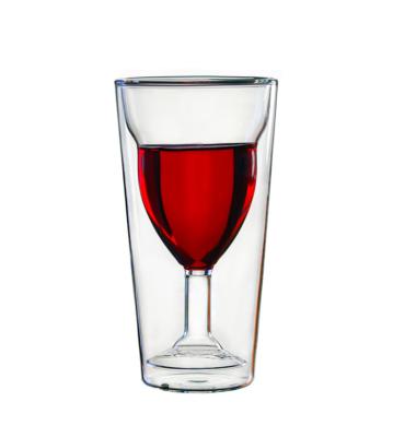 China 250ml Modern Double Wall Fully Stocked Custom Wine Glass for sale