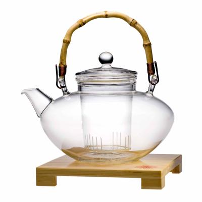 China Top Wholesale Hot Sale Viable Clear Transparent Glass Teapot With Stainless Strainer for sale