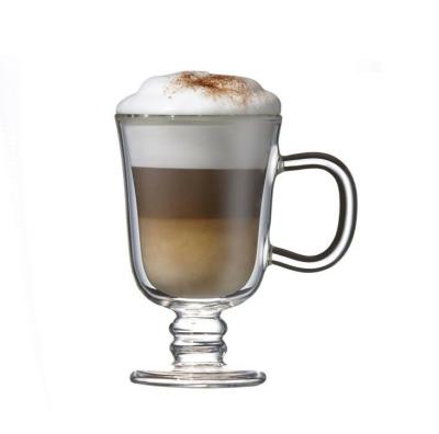 China New Product Good Quality Transparent Coffee 150ml Double Wall Stocked Glass Cup for sale