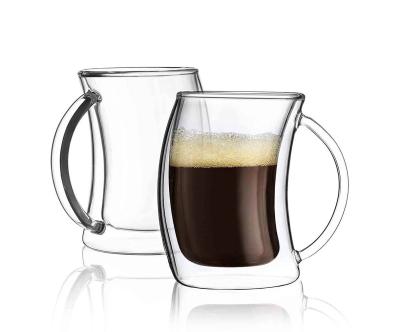 China Manufacturers Stocked Direct Sale Custom Bulk Double Wall Coffee 200ml Glass Mug for sale