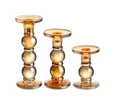 China Factory Direct Sales Custom Christmas Home Decorative Stick Decoration Glass Candle Holders for sale