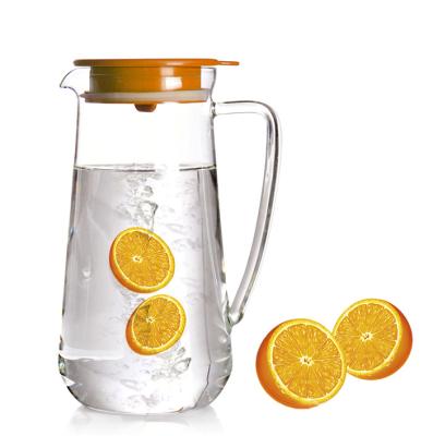 China Custom Stocked 1800ml Fruit Water Jug Glass Water Bottle for sale