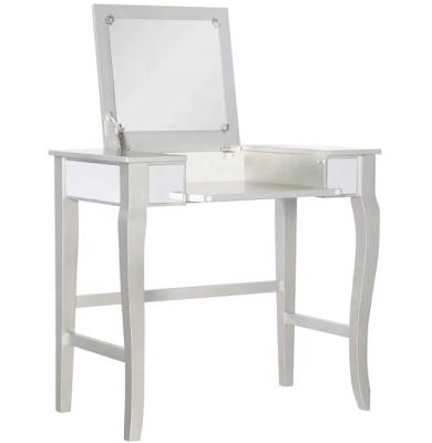 China Furniture Foldable White Dressing Table With Mirror And Stool Makeup Table for sale