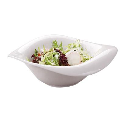 China Wholesale Custom Nordic Restaurant White Salad Bowl Viable Porcelain Dining Tables For Amazon for sale