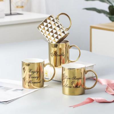 China Sustainable New Design Custom Printed Color Gold Coffee Mugs for sale