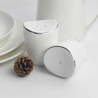 China Sustainable Hot Sale Porcelain Salt And Pepper Set Kitchen Storage Bottle Set Ceramic Shaker for sale