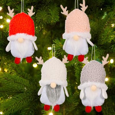 China Modern Christmas Tree Gnomes Hanging Ornaments with Faceless Gnome Santa Elf Walls Windows Decor Swedish Elk Handmade Plush Doll for sale