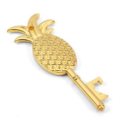 China Wedding or Party Favors Wedding Souvenirs Corkscrew Senior Guests Return Gifts Seaside Theme Design Gold Pineapple Bottle Opener New for sale