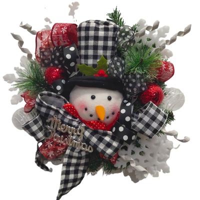 China Christmast Ornament Christmas Ornament Snowmen Weave Christmas Decoration Props Weave Ornaments Door Hanging Outdoor Home Decor for sale