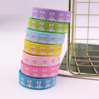 China Polyester Pita 16mm Hair Bow Easter Bunny Handwork Pattern Gift Packaging DIY Ribbon Grosgrain Ribbon Bow for sale