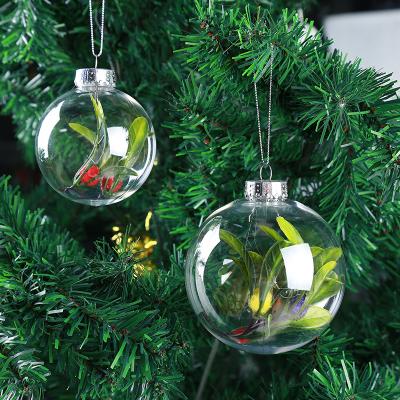 China Eco-friendly Christmas Tree Decoration Supplies Ball Ornaments New Diy Store Window Pet Transparent Christmas Ball for sale