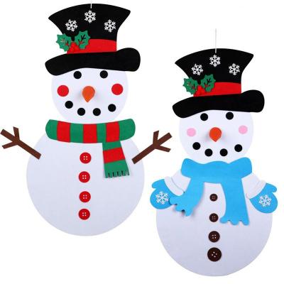 China Eco - Friendly Christmas Door Decoration Felt Christmas Tree Diy Felt Christmas Snowman for sale