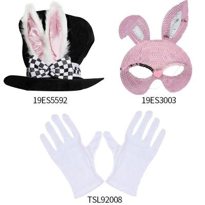 China Cloth Adult Easter Bunny Face Bunny Ear Hat Gloves Holiday Dance Cosplay Costume Props for sale