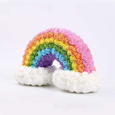 China Foam Rose Flower 2022 Foam Rose Flower Rainbow Bridge Rainbow Flower For Valentine's Day for sale