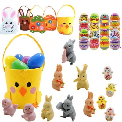 China Easter Decoration Easter Stir Toy Set Easter Eggs Filled With Toy Capsules Inside Plastic Easter Bunny For Party Gifts for sale