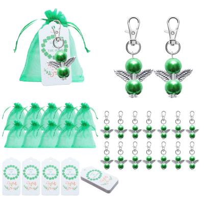 China 20/30pcs St Patrick's Day Keyrings St Patrick's Day Theme Angel Keychain Irish Festival Party Supplies Holiday Masquerade Four Leaf Clover for sale