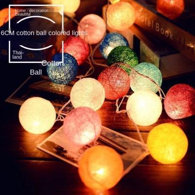 China Lovely Indoor LED Cotton Yarn Ball Lights String for Holiday Market Wedding Christmas Xmas Party Girls Home Decor for sale