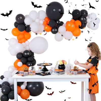 China 100% New Design Eco-friendly Wholesale White And Orange Halloween Balloons Pumpkin Set Halloween Decorations Party Balloon Decoration Set Kid for sale