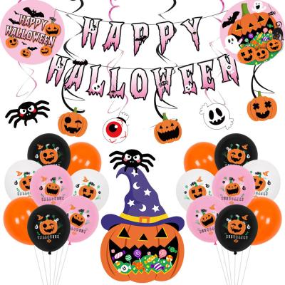 China Modern 2022 Halloween Witch Pumpkin Foil Skeleton Balloons Pumpkin Ghost Balloon Halloween Party Decorations Set Home Decor for sale