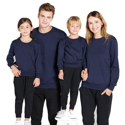 China Anti-wrinkle family matching blank crewneck sweatshirt for men women and kids larp sizes and various color wholesale and low moq for sale