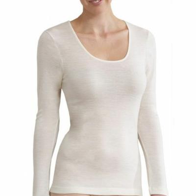 China Women's Thermal Base Layer 100% Merino Wool Midweight Long Sleeve Shirt Anti-Shrink for sale