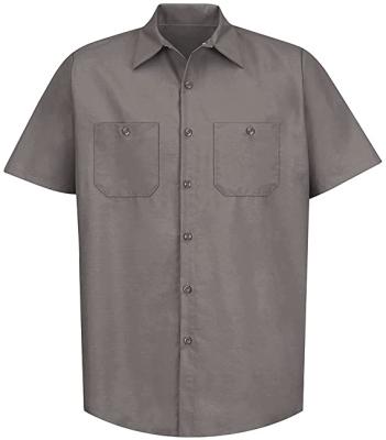 China Poplin Mens Industrial Short Sleeve Work Shirt for sale