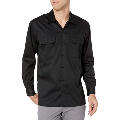 China Poplin Mens Long Sleeve Stain and Wrinkle-Resistant Work Shirt for sale