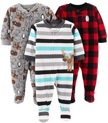 China 100% Polyester Baby And Toddler Boys' Loose Fit Fleece Footed Pajamas for sale