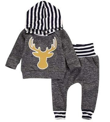 China Casual Infant Toddler Babies Long Sleeve Hoodie Tops Sweatsuit Pants Outfit Set for sale