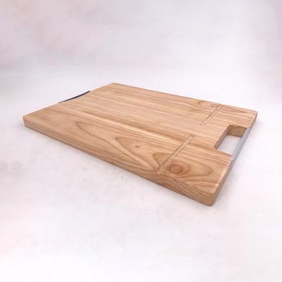 China Traditional Stainless Steel Bamboo Handle Grooved Vegetable Board for sale