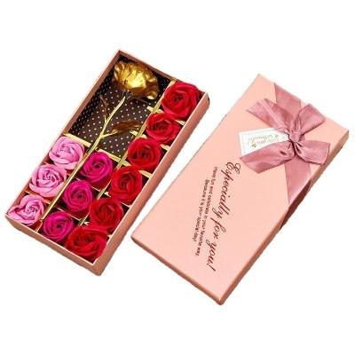 China Custom Logo Luxury Flower Wedding Pink Recyclable Recycled Gift Wrapping Paper Box for sale