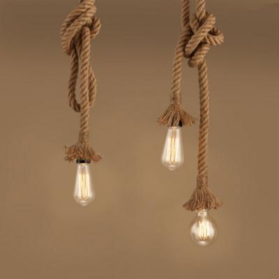 China Retro Pendant Lamp 1 Head Antique Industrial Style Ceiling Lamp Hemp Rope Lighting for sale