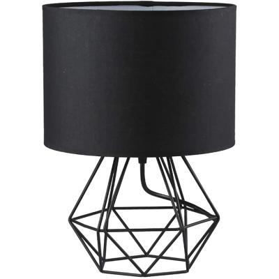 China Modern Hot Sales Modern Decorative Desk Lamp Table Lamp Iron Fabric Bedside Black Reading Lamp for sale