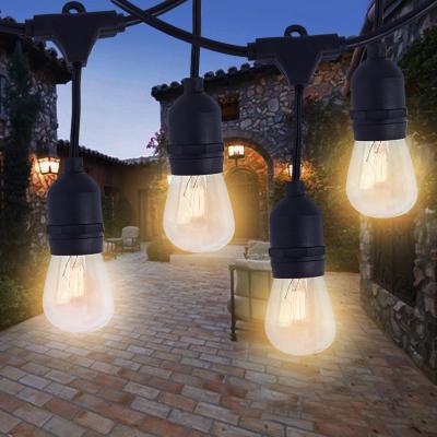 China Waterproof Commercial Grade Hanging Sockets String Lights Outdoor String Light with Led Edison Bulbs L06018-01-3.65m-US for sale