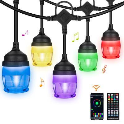 China Modern Holiday Wedding Party 14 Led Waterproof Dimmable Hanging Outdoor RGB String Light for sale