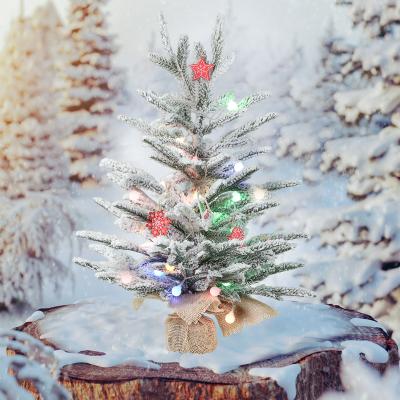 China PVC Convenient and Small Christmas Tree 60cm Portable Christmas Tree Home Decoration Artificial White Snow for sale