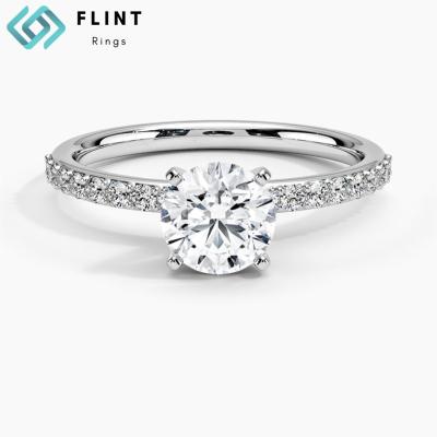 China CLASSIC CVD Diamond Jewelry Lab Grown Diamond Ring White Gold HPHT Lab Diamond Engagement Ring 10K 14K 18K SILEX IGI 1ct for sale