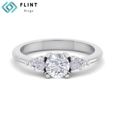 China FLINT Hot Sale 18K White Wedding Engagement Rings CLASSIC 1.5ct Lab Created Diamond Rings Jewelry for sale