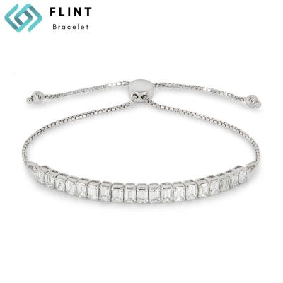 China FLINT Women's CLASSIC Fashion Unique Style Round Shape Diamond Tennis Bracelet Jewelry For for sale