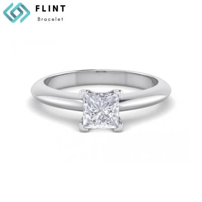 China FLINT Hot Sale 18K White Engagement Rings 1.0ct CLASSIC Lab Created Diamond Rings Jewelry For Wedding for sale