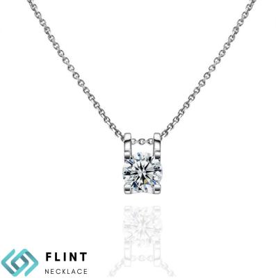 China FLINT Wholesale Chain Necklace CLASSIC 925 Sterling Silver Emerald Gemstone Necklace party women fine jewelry necklaces for sale