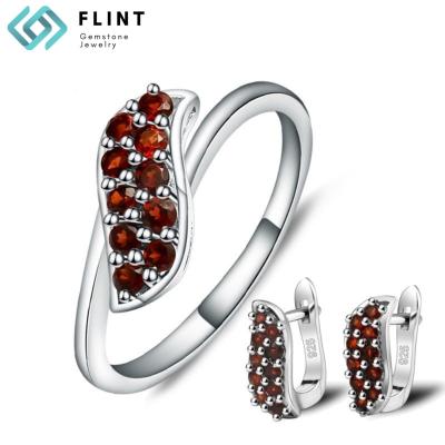 China Accept Customized FLINT Wholesale Fashion Jewelry 18K Rose Gold Plated 925 Sterling Silver White Natural Gemstone Material for sale