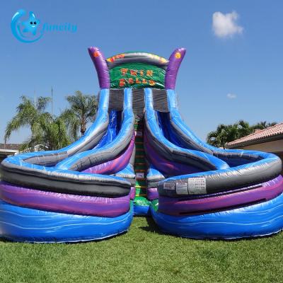 China Custom indoor inflatable games double lane slide and bouncy castle waterslide inflatable slide adult waterslide for sale